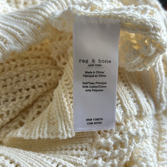 Rag and Bone Miley Hoodie Open Knit Sweater Pointelle Zip Front Sz XS NEW - Picture 13 of 13